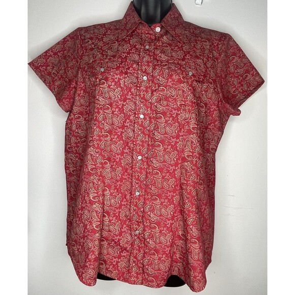 Back In The Saddle Tops - Back in the Saddle Short Sleeve Button Down sz Medium Pearl Snap
